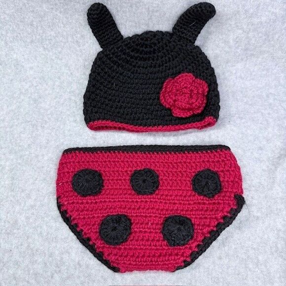 Handmade Infant Costume Ladybug Crochet - Picture 1 of 7